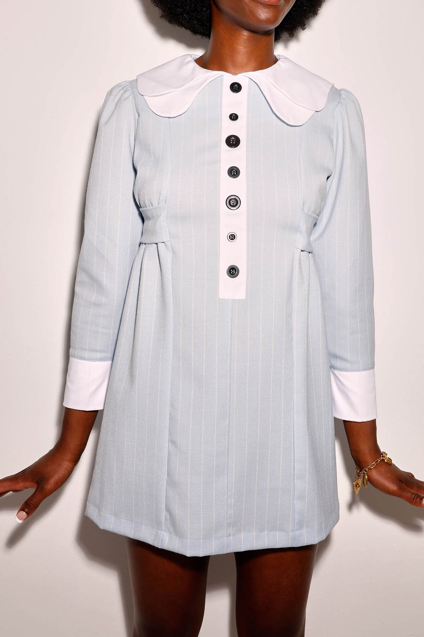knee length dresses for ladies Claudette Slinky Mini Dress With Hardware - Pink Sunset Print
