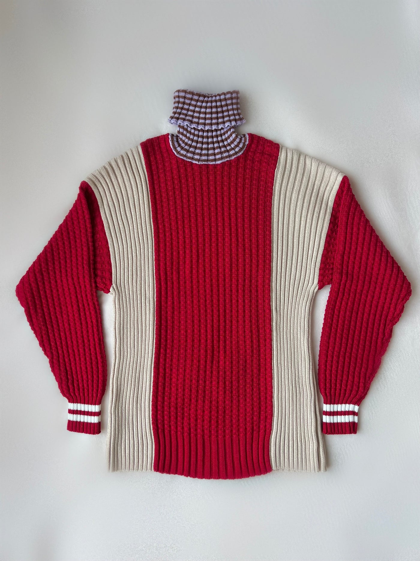 TWEED KNIT SWEATER RED